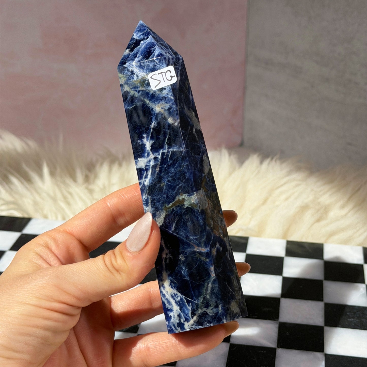 Sodalite Tower 0.7lb | Natural Namibia Crystal Point