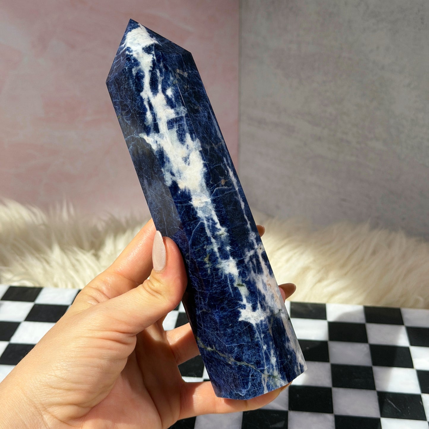 Sodalite Tower 1.2lb | Natural Namibia Crystal Point