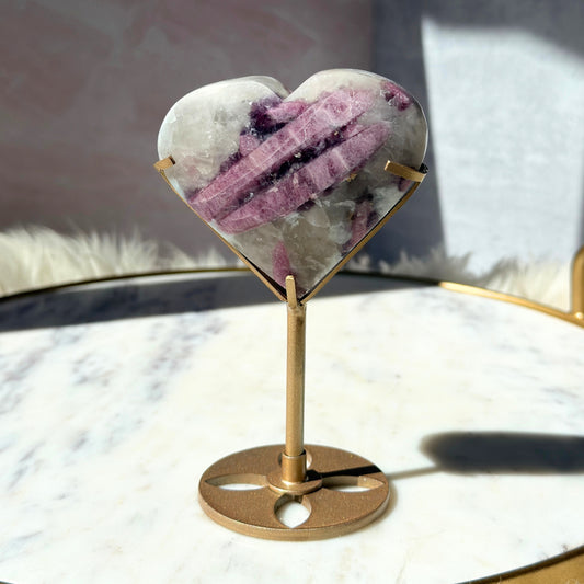 Unicorn Stone Heart on Stand 0.58 lb | Natural Crystal