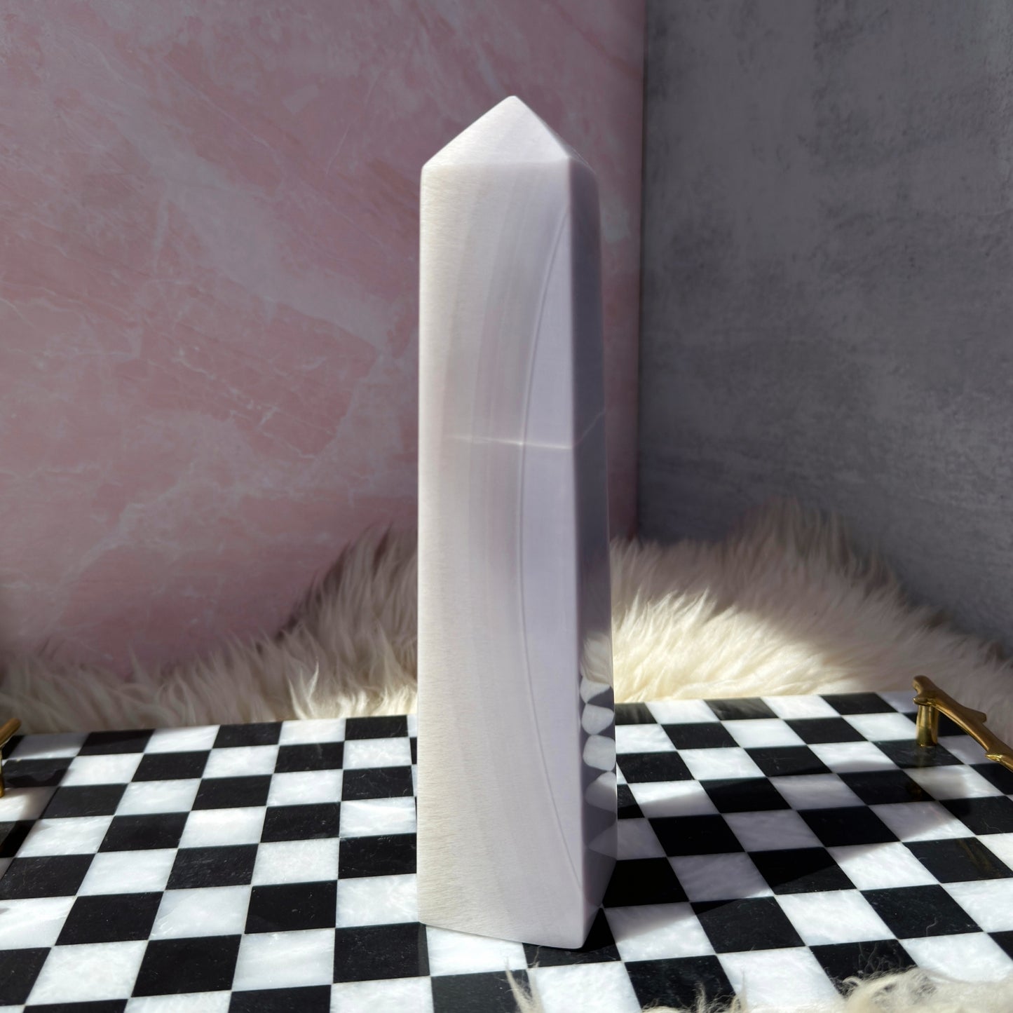 Lavender Yttrium Fluorite Tower 2.98lb | Natural Mexico Crystal