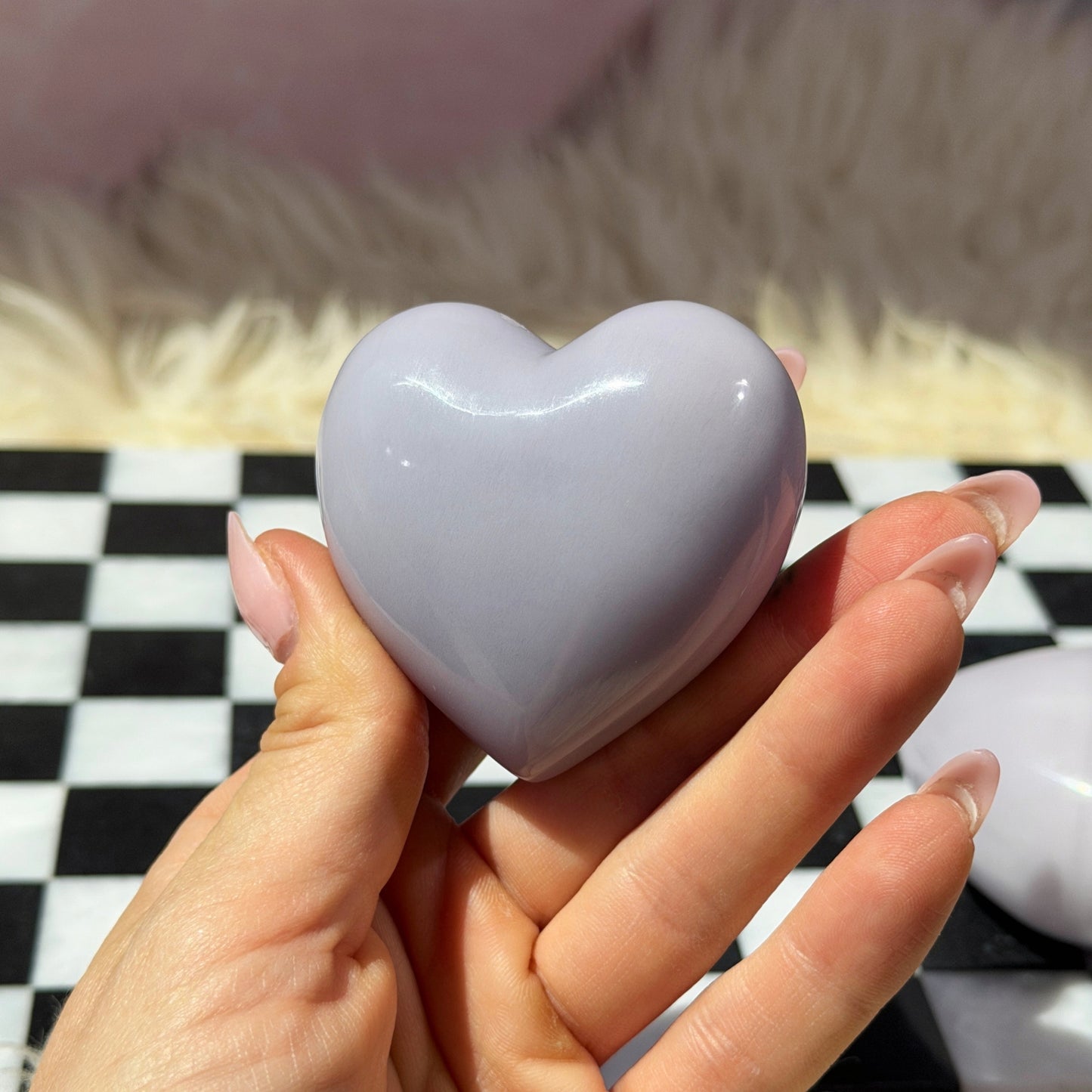 Lavender Yttrium Fluorite Puffy Heart 0.4lb | Mexico Crystal