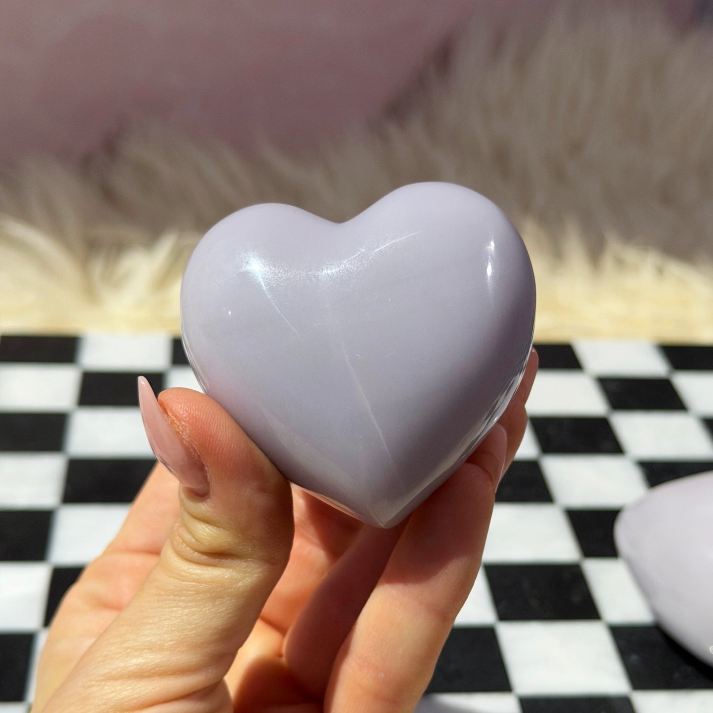 Lavender Yttrium Fluorite Puffy Heart 0.4lb | Mexico Crystal
