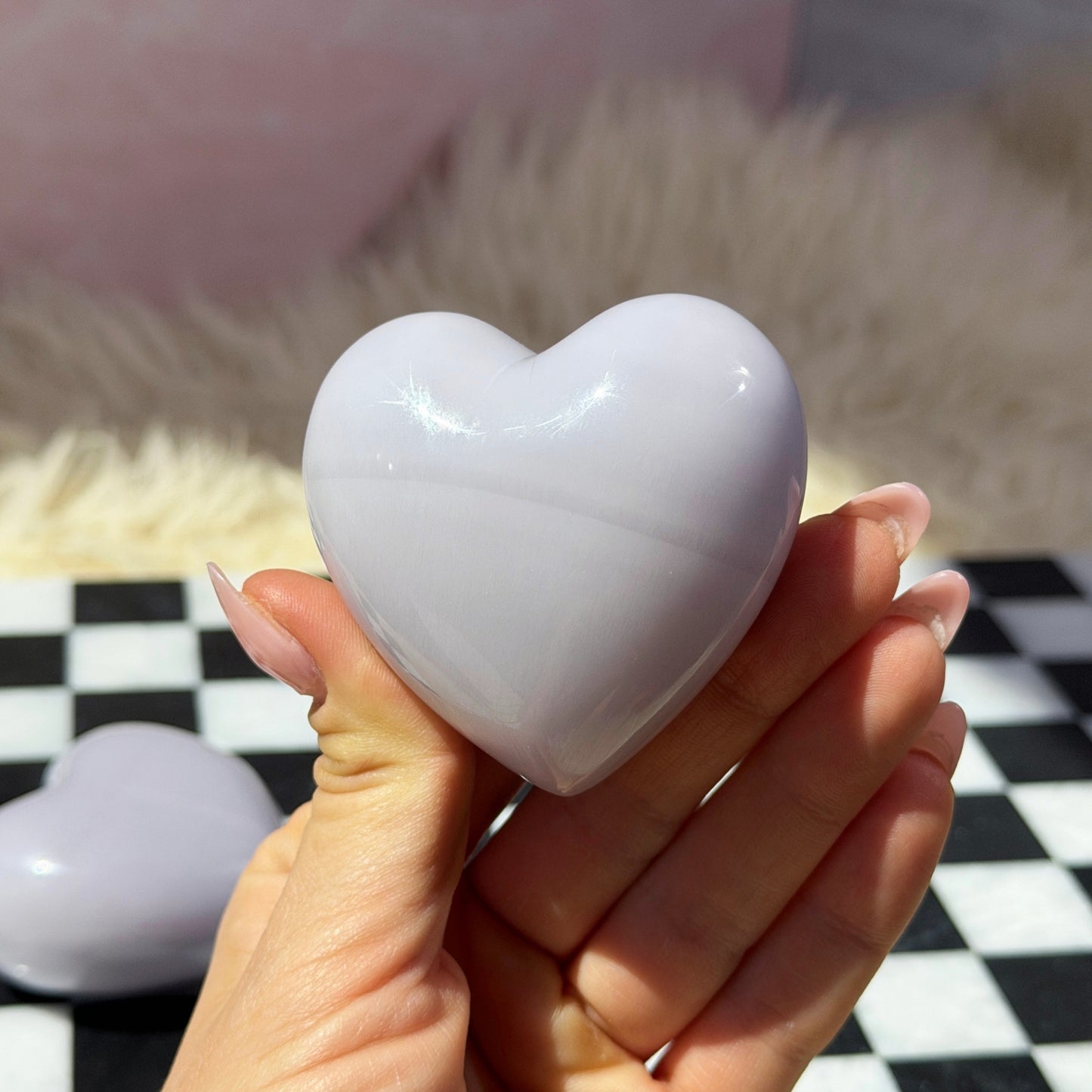 Lavender Yttrium Fluorite Puffy Heart 0.4lb | Mexico Crystal
