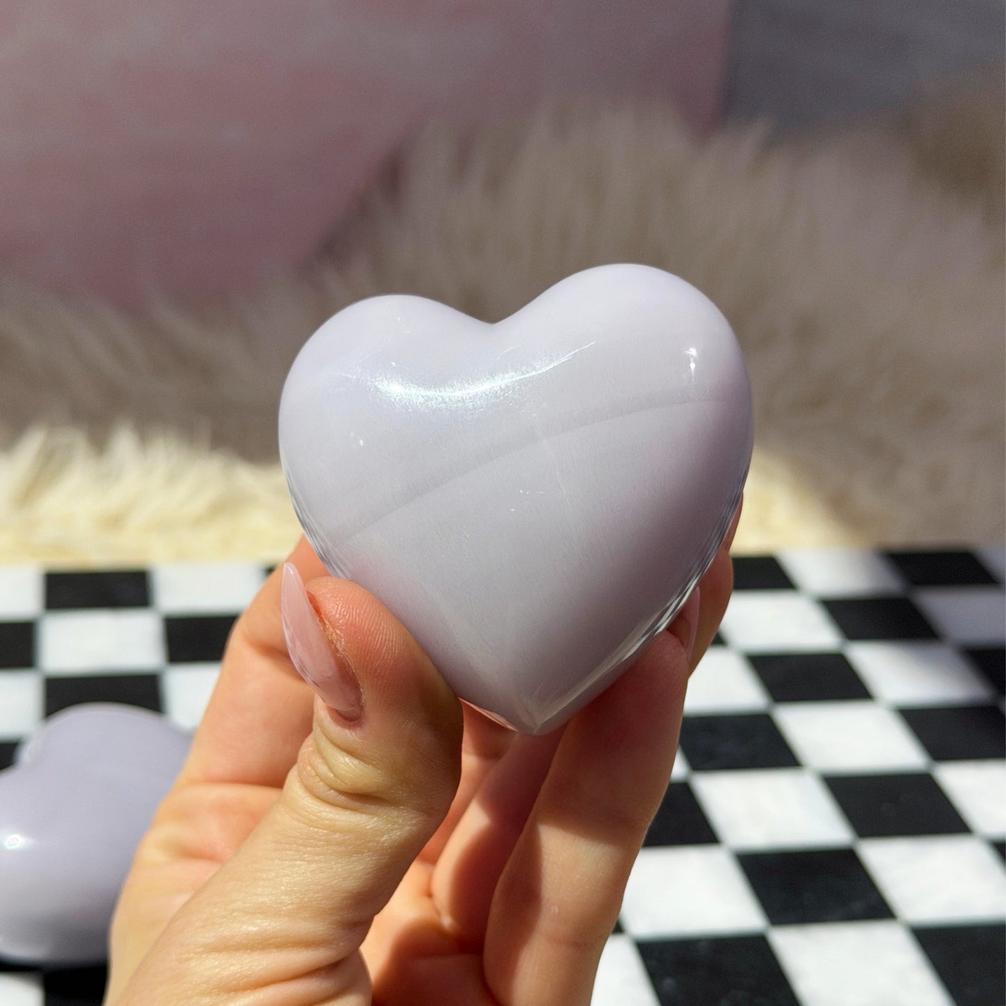 Lavender Yttrium Fluorite Puffy Heart 0.4lb | Mexico Crystal