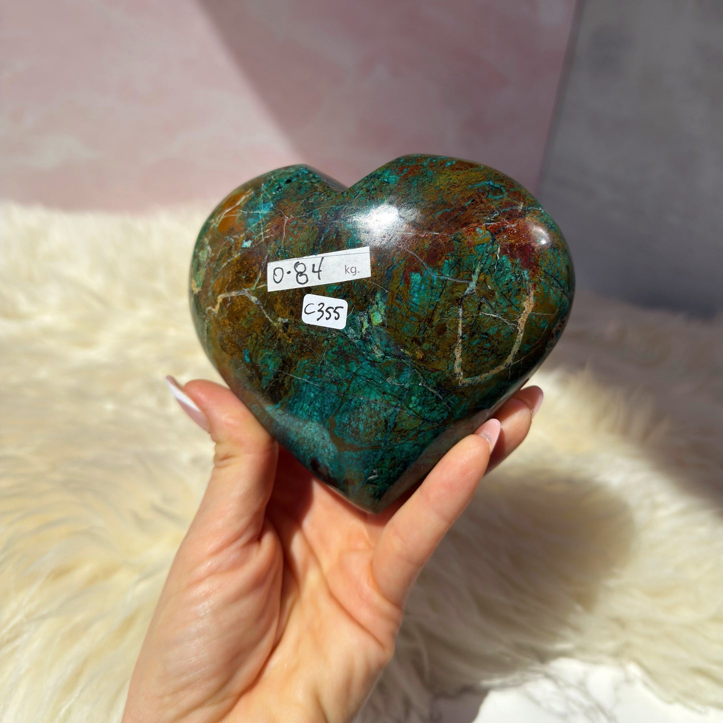 Chrysocolla Heart Crystal (1.85lb)