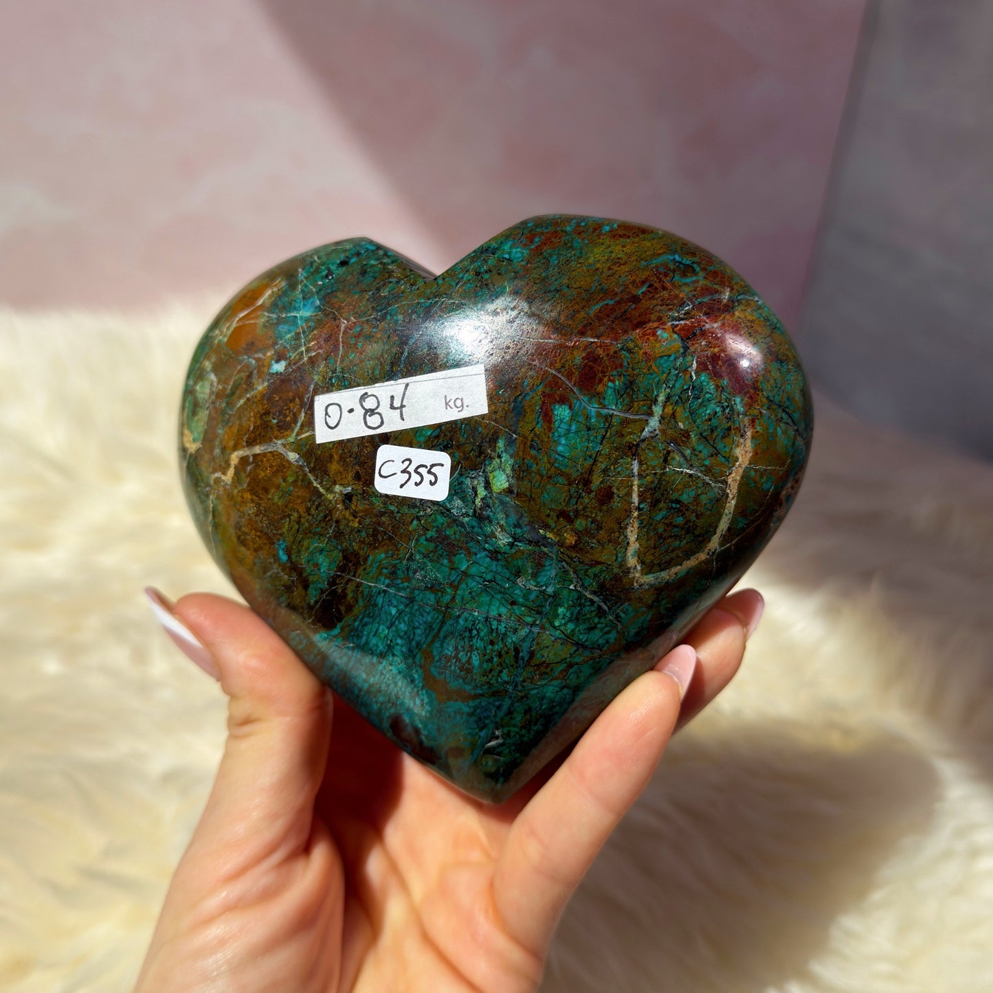 Chrysocolla Heart Crystal (1.85lb)