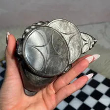 Silver Sheen Obsidian Money Toad 1.5lb Mexican Crystal Carving