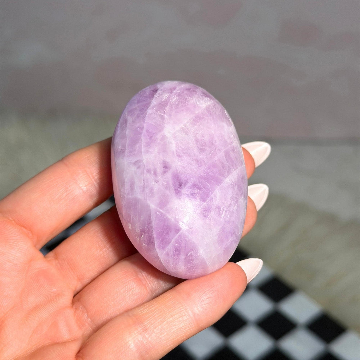 Kunzite Palm Stone 2.5-3.7oz Natural Crystal Brazil Gemstone