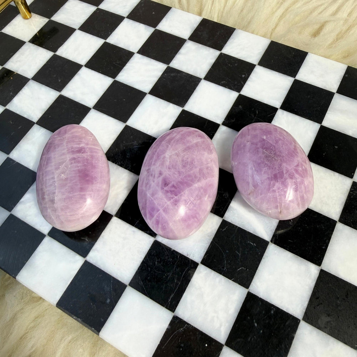 Kunzite Palm Stone 2.5-3.7oz Natural Crystal Brazil Gemstone