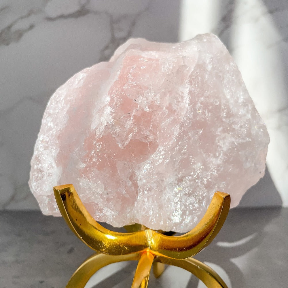 ROSE QUARTZ Crystal with Metal Stand