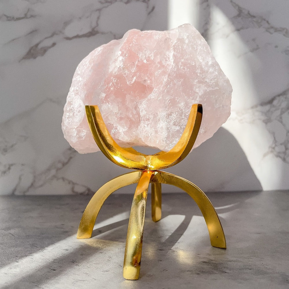 Rose Quartz with Metal Stand